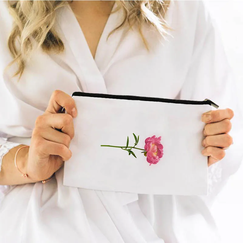 

Flower Cosmetic Bag for Makeup Pouch Mini Woman Storage Women's Travel Make Up Handbags Free Shipping Bags Kawaii Organizer