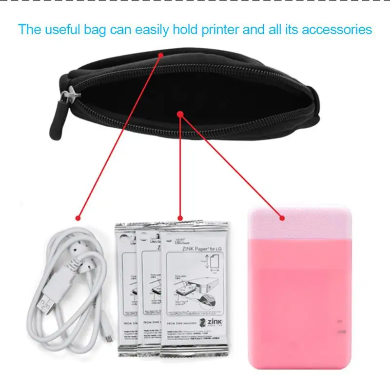 

Pocket Photo Printer Protective Bag Portable Carry Pouch Case For LG PD261/PD233/PD239/PD251/PD269/HiTi P231/P232/Polaroid Zip