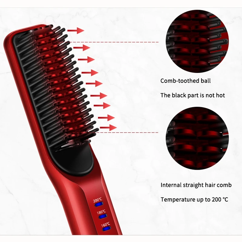 Щетка для выпрямления волос с двойными отрицательными ионами обеспечивает