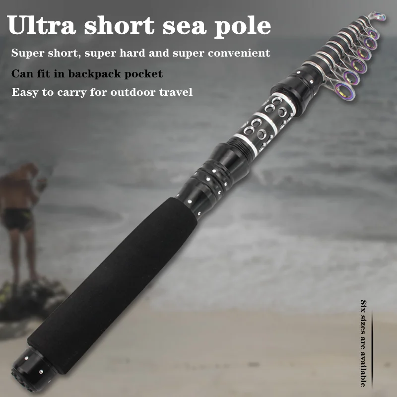 

1.5M-3.0M High Quality Sea Pole Ultra Short Pocket Fishing Rod Telescopic Carbon Fiber Rotating Rod Travel Fishing Tackle