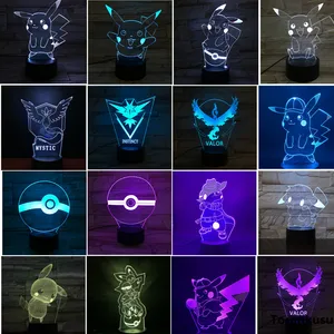 Фигурки аниме TAKARA TOMY, Покемон, 3D светодиодные ночные светильники Пикачу, Декор, домашняя модель, игрушки, фигурки героев, меняющие цвет, 15 типов кукол
