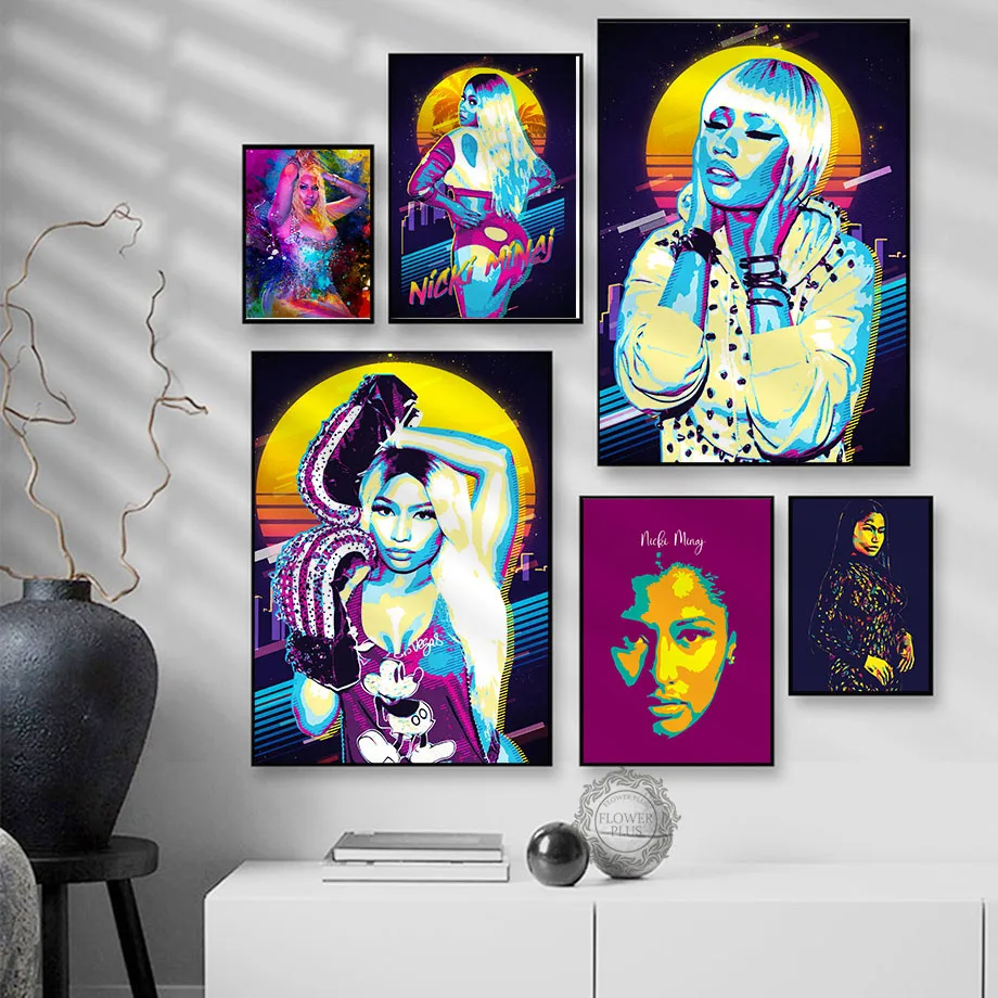 

Posters and Prints Nicki Minaj Rapper Music Singer Star Album Gift Oil Painting Wall Art Canvas Picture Living Room Home Decor