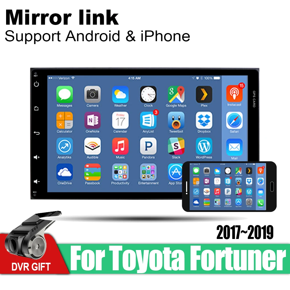 Автомобильная Мультимедийная система 2 din на Android с GPS навигацией для Toyota Fortuner 2017