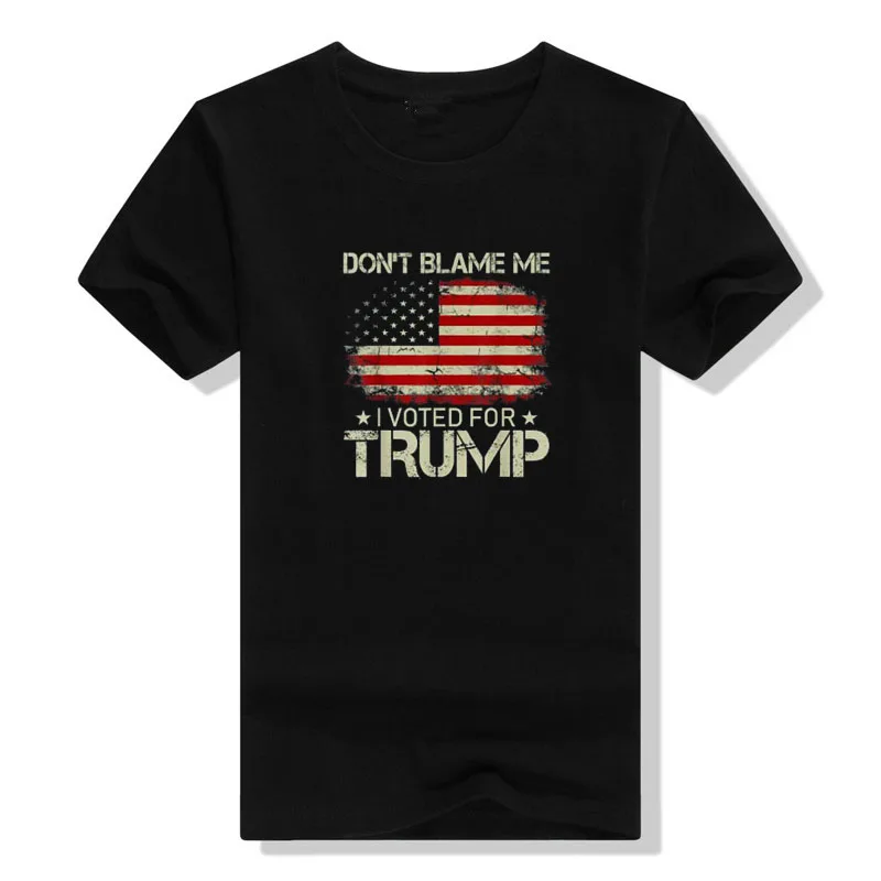 

Vintage Don't Blame Me I Voted for Trump Fans USA Flag Patriots T-Shirt Men Clothing Graphic T Shirts