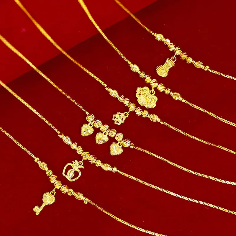 Оптовая Продажа Вьетнама аллювиальный золотой женский кошелек ножной браслет