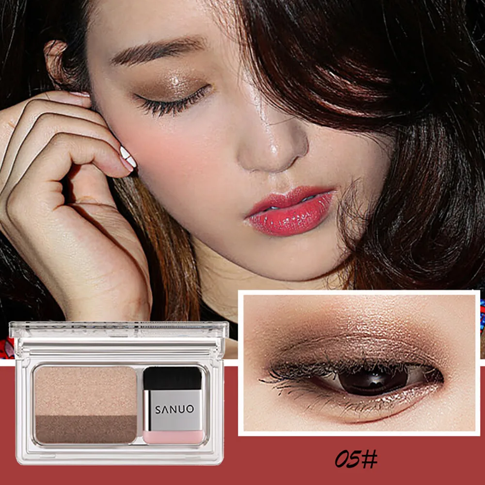 2 цвета Lazy Eye Shadow пудра Радужный мерцающий Макияж Красота тени портативный для век