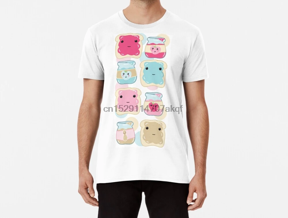 Мужская забавная футболка KAWAII с арахисовым маслом и желе женская