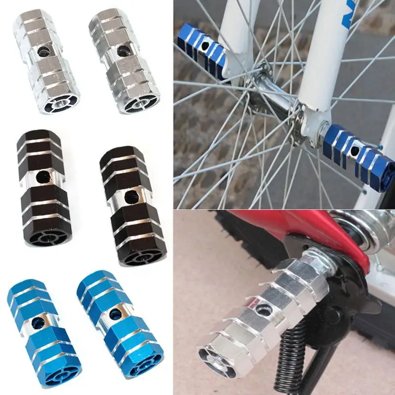 

Rear Axle Pedals Pegs Hexagonal Aluminum Alloy Non Slip Universal Aubtec A Pair Of Weight Bearing MTB BMX Road Bike Foot Pegs