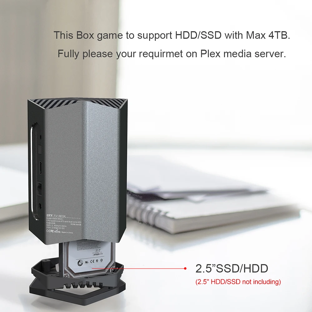 ТВ-приставка Игровая A95X MAX PLUS Amlogic S922X Android 9 0 4 ГБ 64 двойной mimo Wi-Fi 4K 75 кадр/сек Google Play