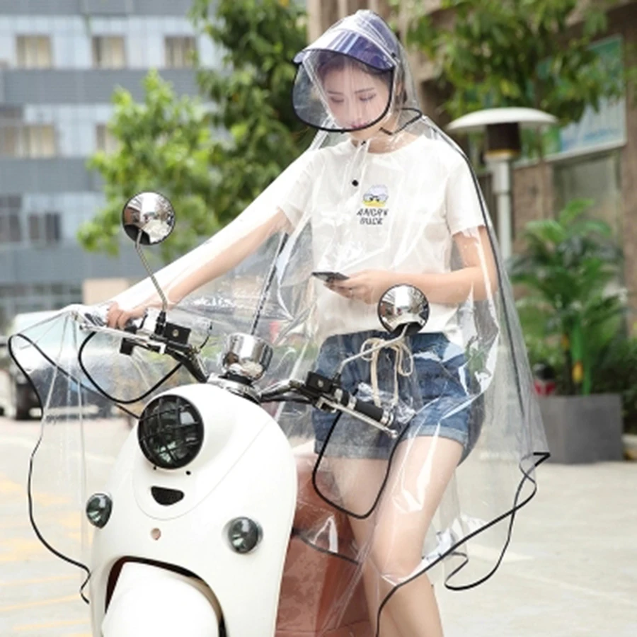 

Impermeable Hooded Ladies Rainsuit Ladies Pvc Transparent Waterproof Pvc Overall Ladies Abrigos Mujer Moto Electric Adulto L