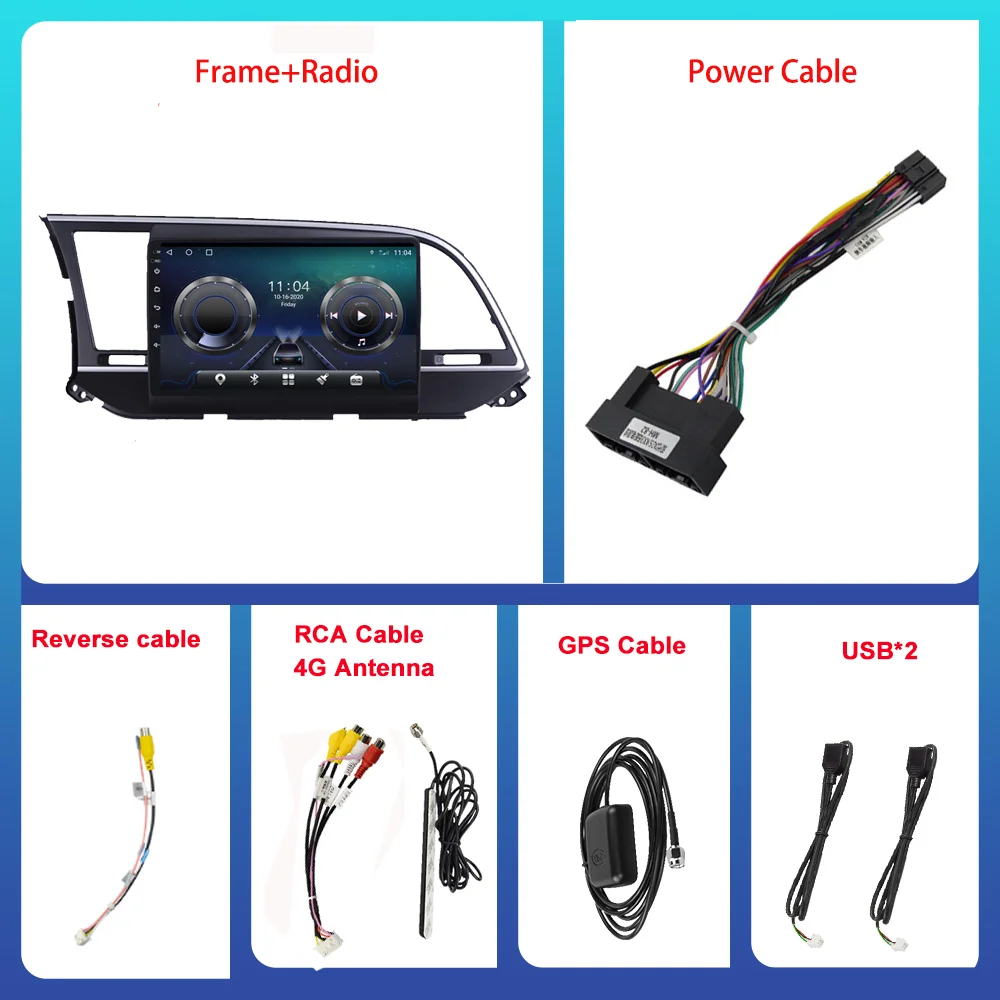 

For Hyundai Elantra Car Radio 2015-2018 6G+128G No 2 Din Multimedia Video DVD CD Player Automotive Goods Autoradio Accessories