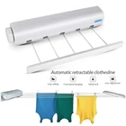 Выдвижная вешалка для белья настенная вешалка для сушки одежды веревка для белья FHJ889