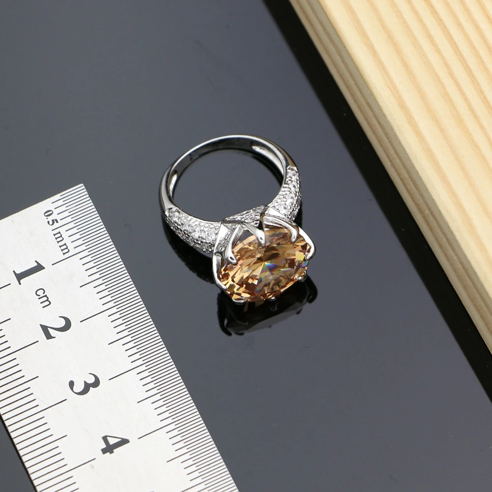 Женский комплект из колье и серёг серебра 925 пробы | Украшения аксессуары