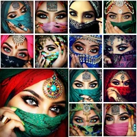 5d diy diamond painting mosaic character eyes diamond embroidery masked girl cross stitch home decoration new year gift
