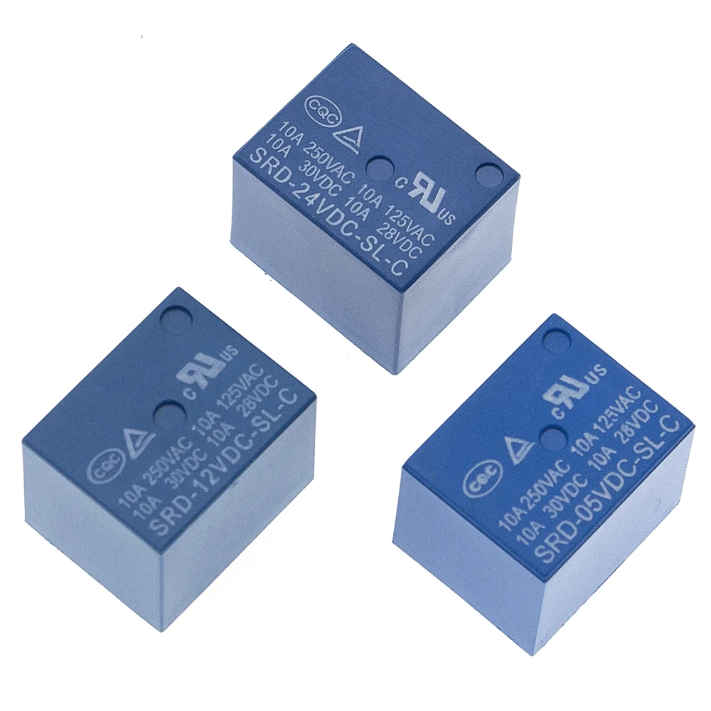 10 шт. DC Мощность реле T73 5 V/12 v/24 v SRD-5VDC-SL-C SRD-12VDC-SL-C SRD-24VDC-SL-CPCB Тип 5Pin