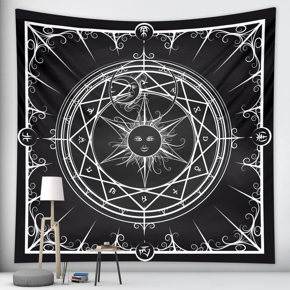 Подвесной Настенный Коврик для йоги в виде Солнца и Луны | Дом сад