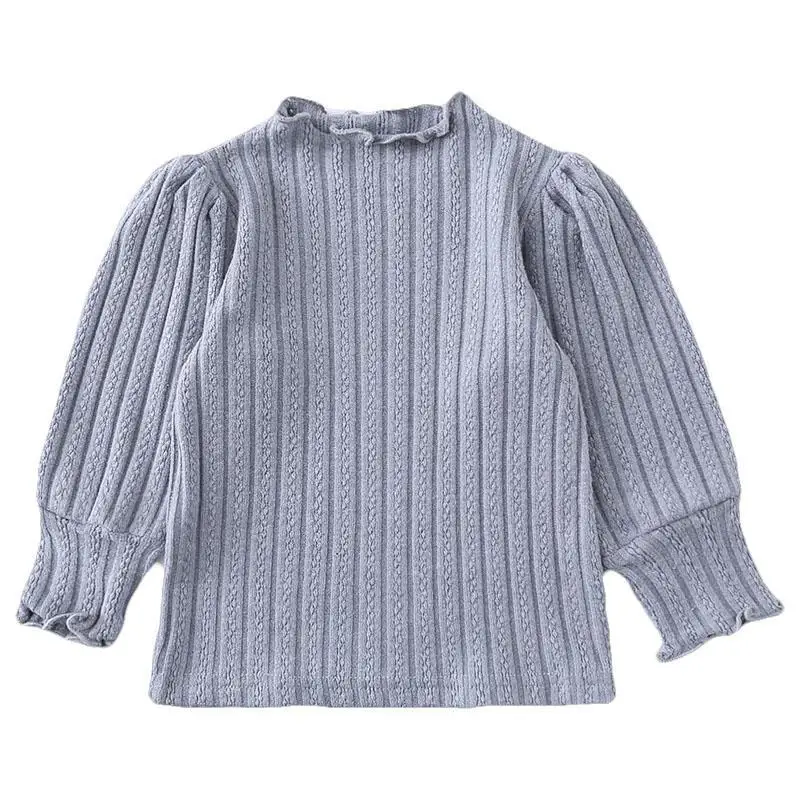 

Long-sleeved T-shirt autumn girl's bottoming shirt half high collar spring and autumn children's baby P5821