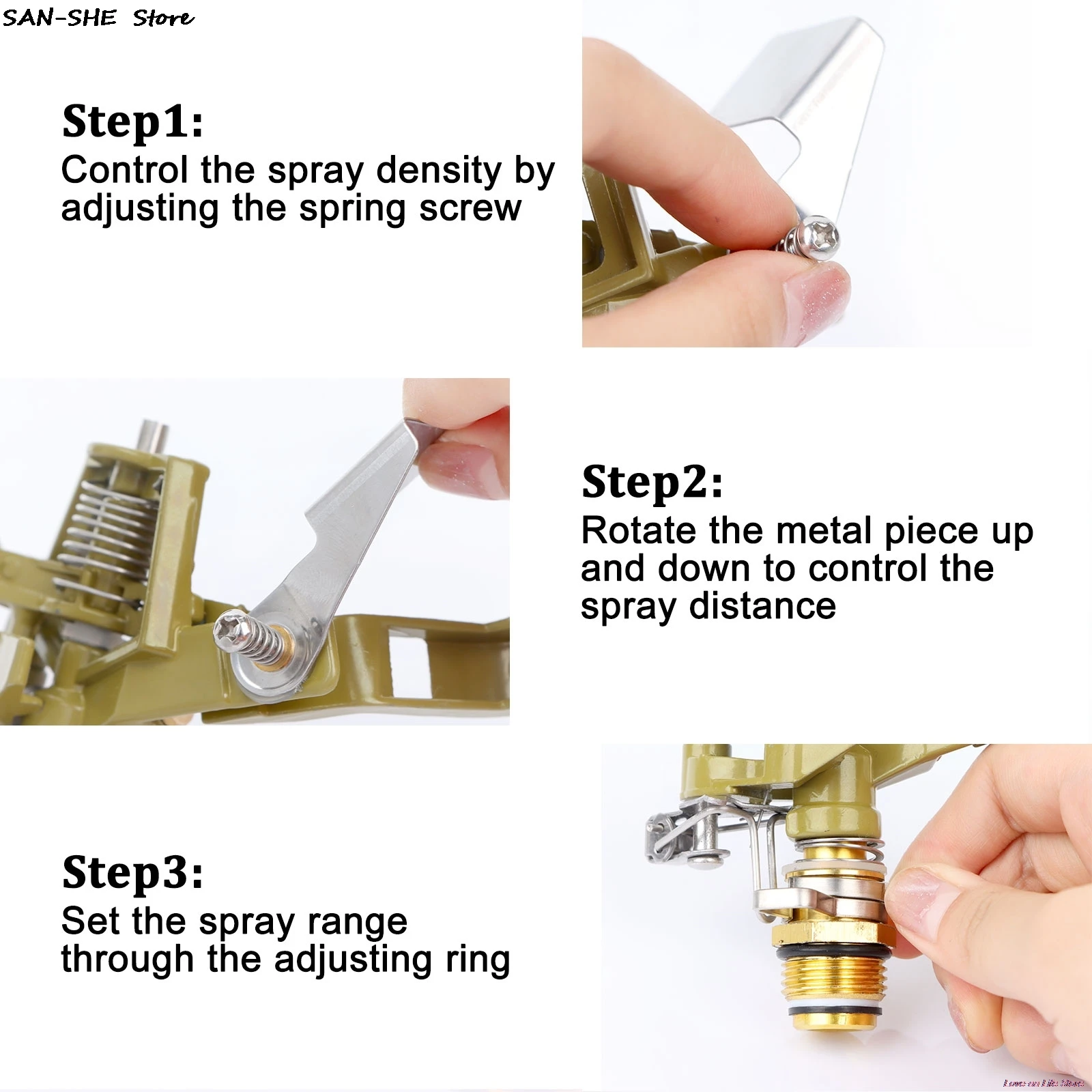 

1 X Sprinkler Systeem Messing Impact Hoofd Water Watering Yard Gazon Tuin Oscillerende