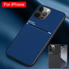 Роскошный кожаный чехол для телефона iPhone 12 11 13 Pro Mini SE 2020 6 6S 7 8 Plus, автомобильный Магнитный чехол для iPhone X XR XSMax, задняя крышка