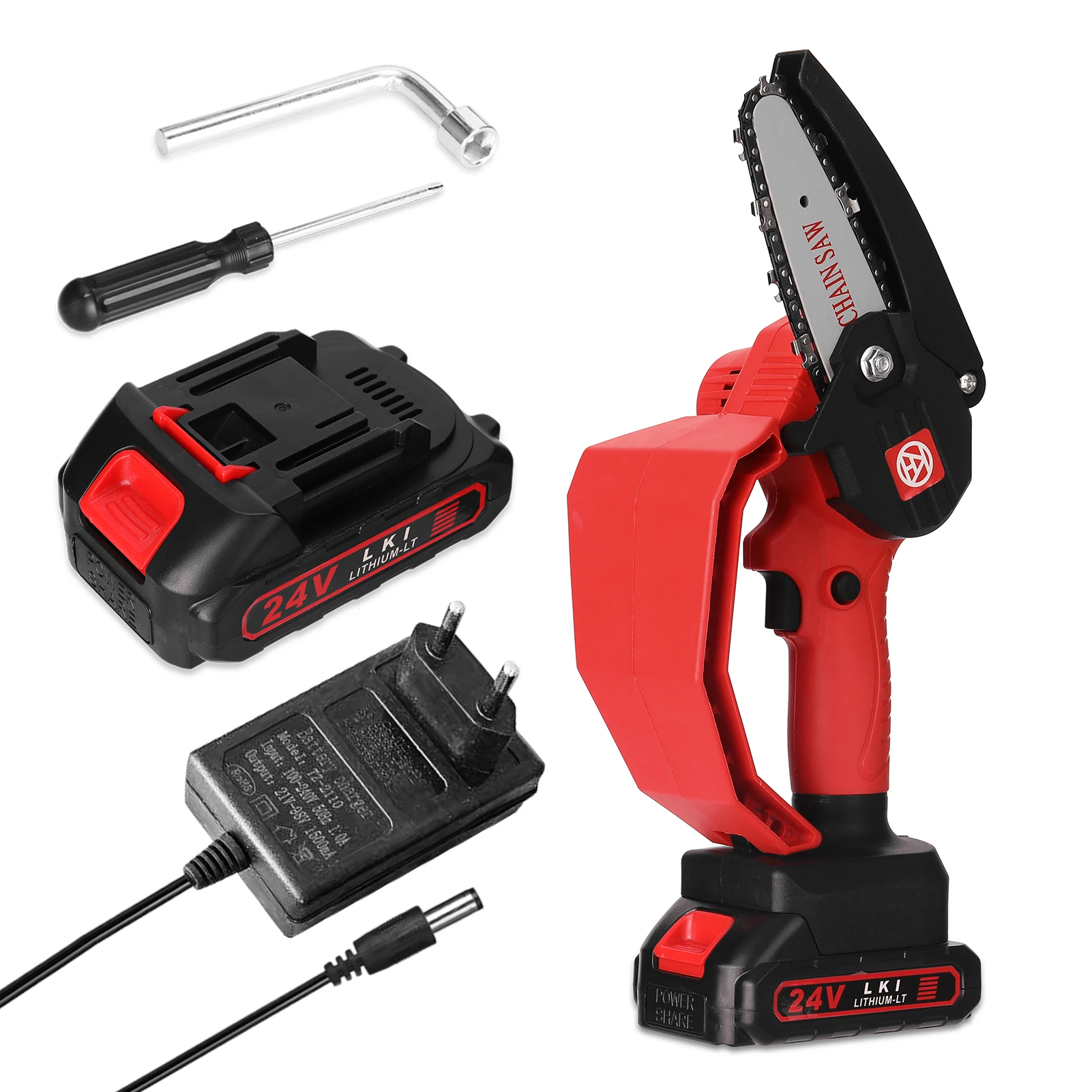 

24V Mini Electric Saw Chainsaw Cordless Electric Pruning Saw Wood Cutting Machine Woodworking Power Tools For Wood Orchard