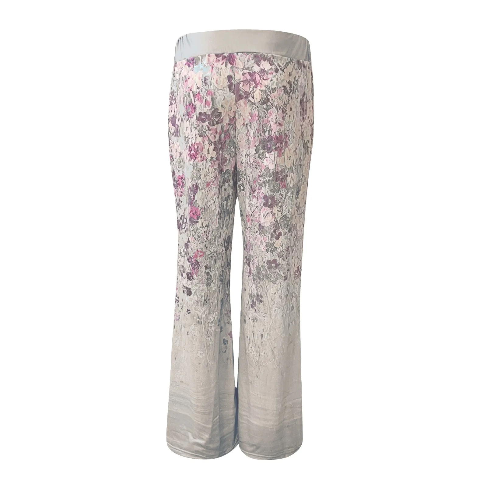 

Women Loose Pants Lounge Trousers Floral Print Casual Stretch Waist Drawstring High Waist Long Pants Home Pajamas Pant Plus Size