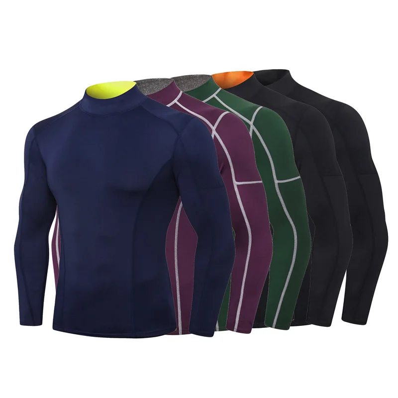 Мужская футболка с длинным рукавом для бега быстросохнущая компрессионная