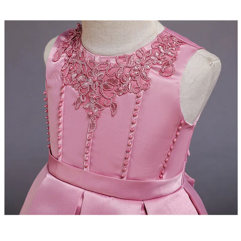 2019 Новое кружевное платье принцессы Детское с цветочной вышивкой для девочек