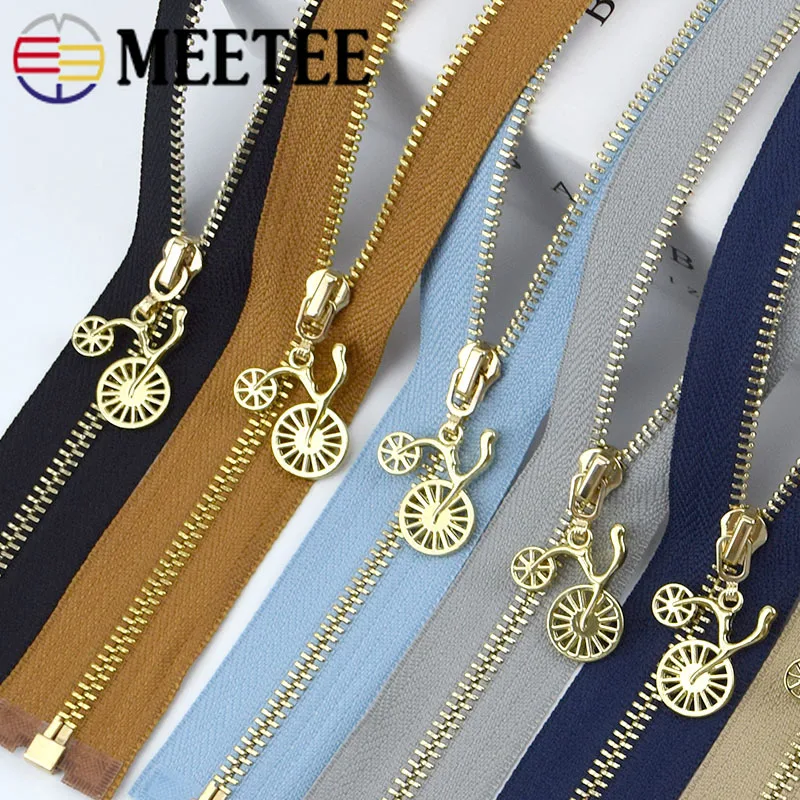 Meetee 2/5 шт. 3 #40/50/60/70 см золотистая зеркальная застежка молния открытый конец