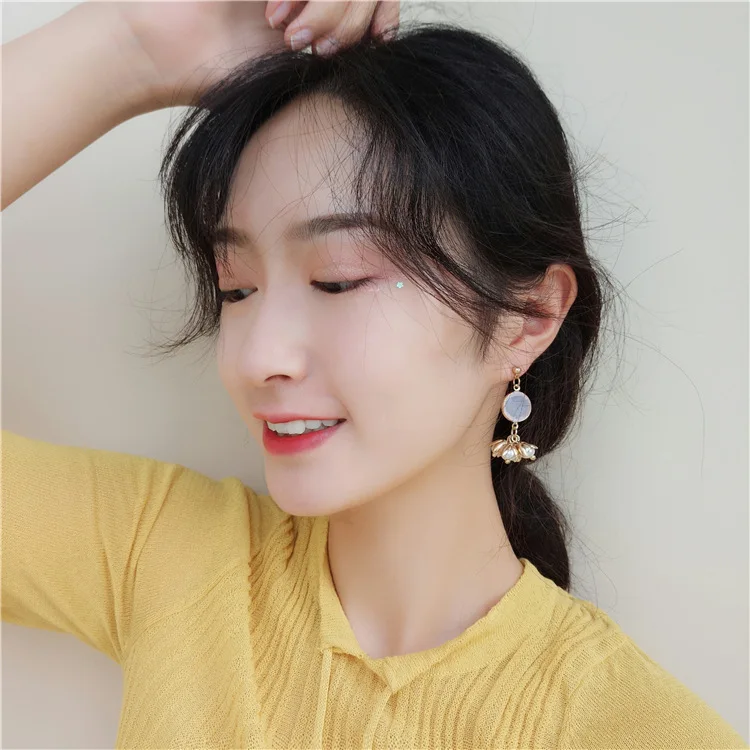 Японские натуральные весенние серьги-клипсы в виде леса серьги без проколов