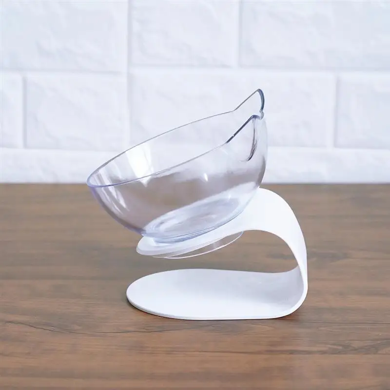 

1 Pcs Plastic Cat Bowl Creative Tilted Cat Feeders With Stand Kitten Feeding Water Food Bowls Non-Slip Pet Cats Bowl Accessories