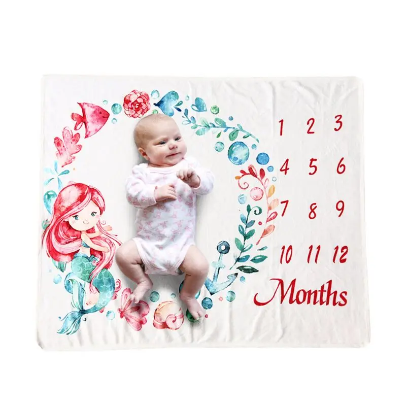 

12 Monthly Baby Milestone Blanket Monthly Baby Blankets Newborn Soft Baby Photography Props Background Blanket photo