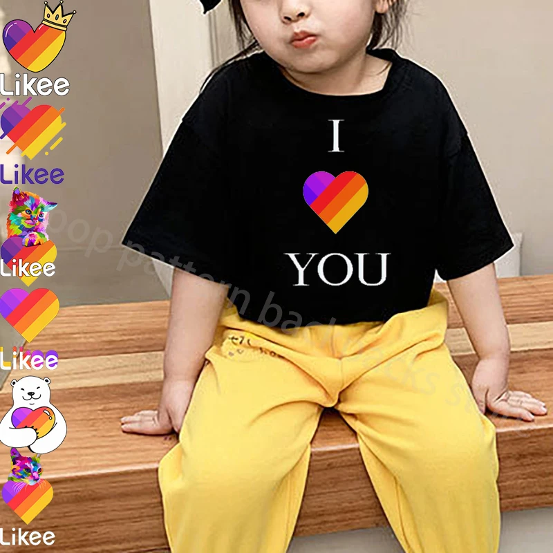 

Summer Kids Baby Likee T Shirt Children Students Teenager Tee Tops Cat Dog Avocado Panda Short Sleeve Boy Girls LIKEE T Shirts