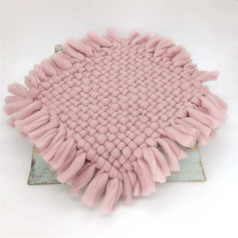 Вязаный коврик ручной работы для фотосъемки детей текстурированный ковер