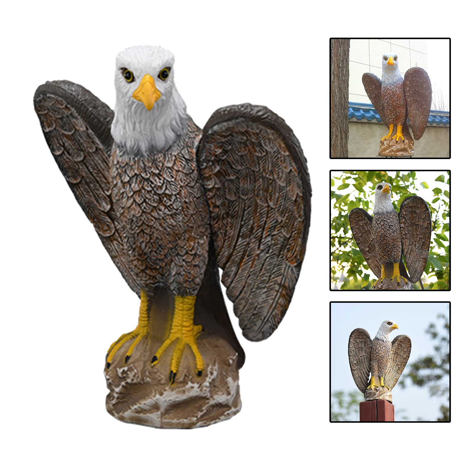 

Yard Lifelike Fake Eagle Protector Deterrent Birds Pigeon Crow Garden Decor