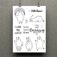 azsg funny alpaca clear stamps for scrapbooking diy clip art card making decoration stamps crafts