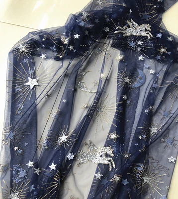 Tianma звездное небо сетка бронзовая ткань звезда луна спрей золотые аксессуары для