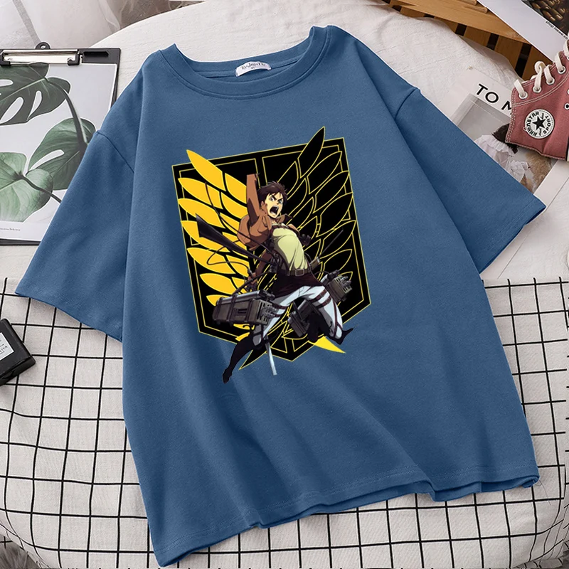 

Attack On Titan Shingeki No Kyojin Tshirt Women HarajukuTumblr Ulzzang Round Neck Tops Short Sleeve Tee T Shirt Aesthetic Tumblr