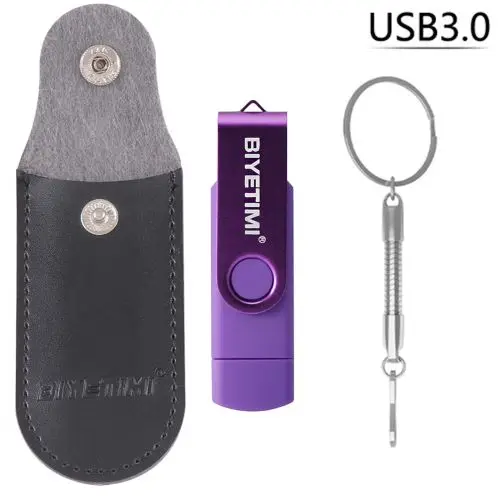 Фиолетовый Usb флеш-накопитель Biyetimi type-c 3,0 OTG 32 Гб 64 Гб 128 ГБ 256 ГБ реальная емкость флеш-накопитель usb флешка для телефона и компьютера - Цвет: Фиолетовый
