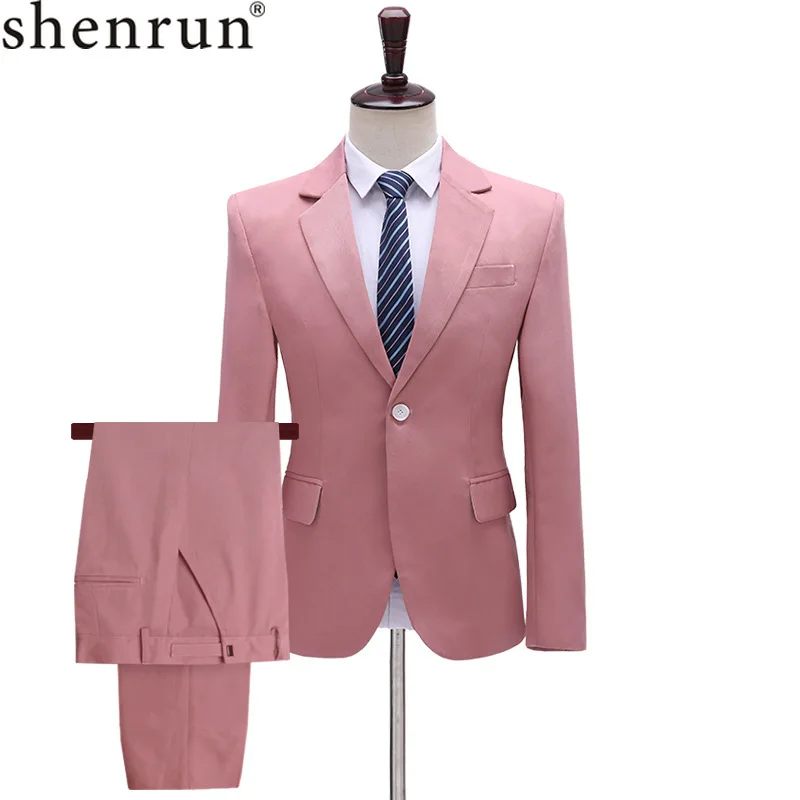 Мужской однотонный костюм Shenrun из двух предметов однотонная Свадебная куртка для