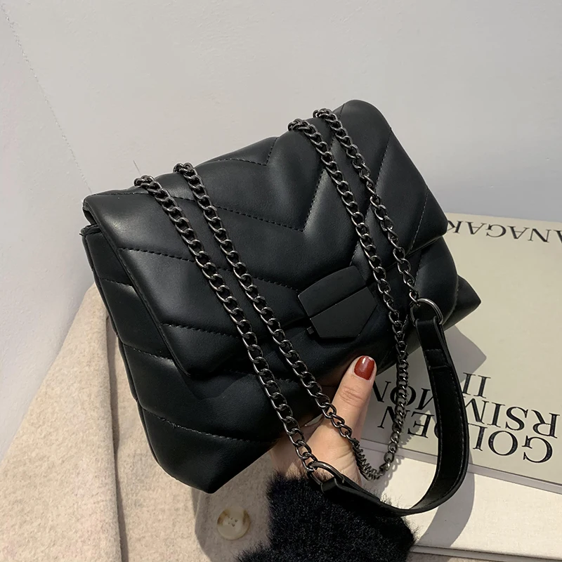 

Famous Luxury Women Brand Handbags 2021 New Female Shoulder Crossbody Chain Cute Leather Black Stylish Petty Square Lady Bag