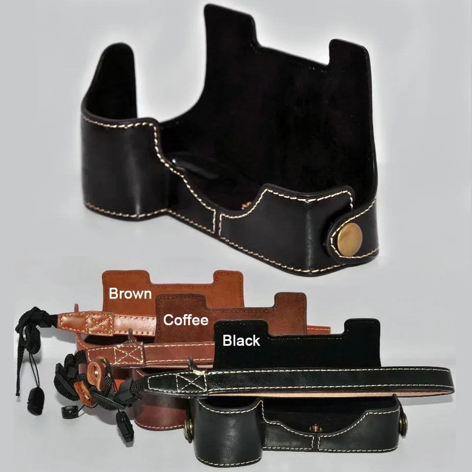 

Leather Camera Protect Half Case Grip hand strap For Sony Alpha A9