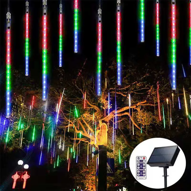 

Solar LED Meteor Shower Rain Light Remote Control String Lights Waterproof Garden Lamp For Outdoor Christmas Tree Wedding Decor