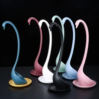 creative swan shape soup spoon with tray stand wheat straw spoon long handle soup spoon kitchen cooking scoop dinner tableware