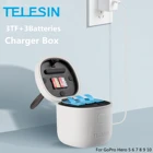 Зарядное устройство TELESIN, зарядное устройство с 3 слотами для GoPro Hero 5 6 7 8 9 10