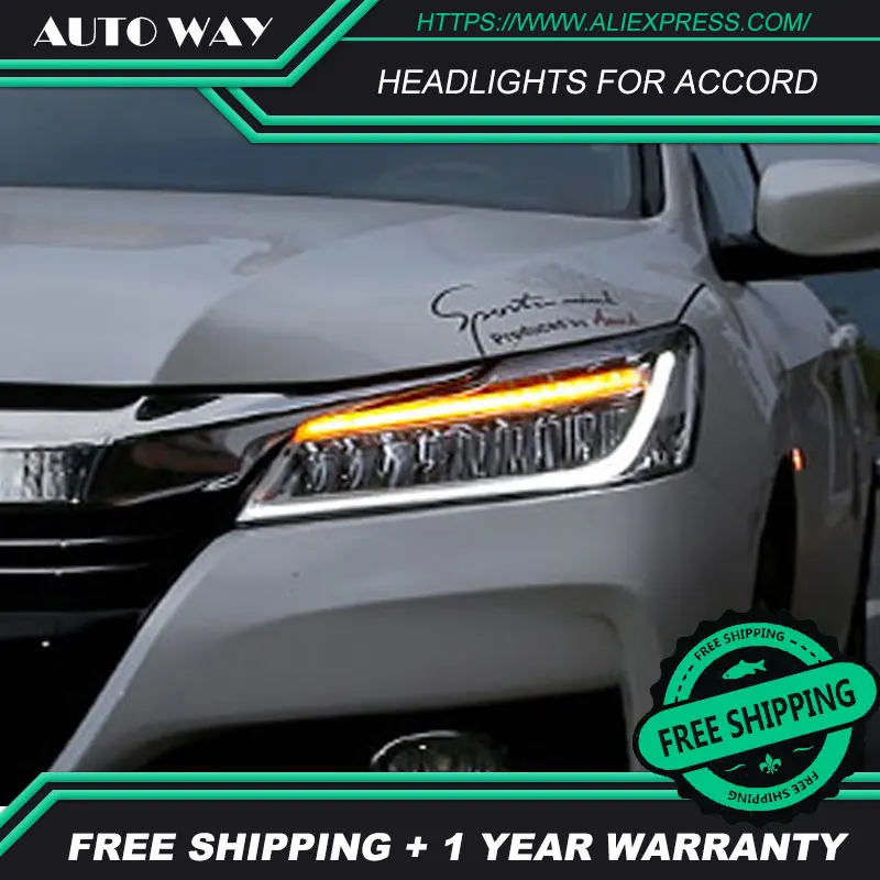 Автомобильный Стайлинг чехол для передней фары Honda Accord 2016 2017 светодиодный