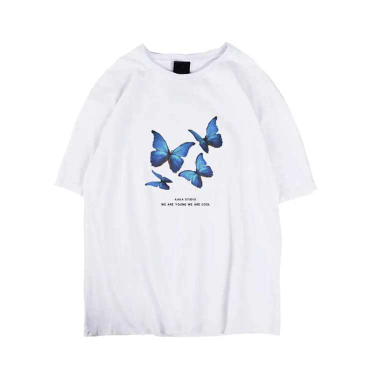 

New Women T-shirts Casual Harajuku Butterfly Print Tops Tee Summer Oversize Female T-shirt Short Sleeve T-shirt For Women Cloth