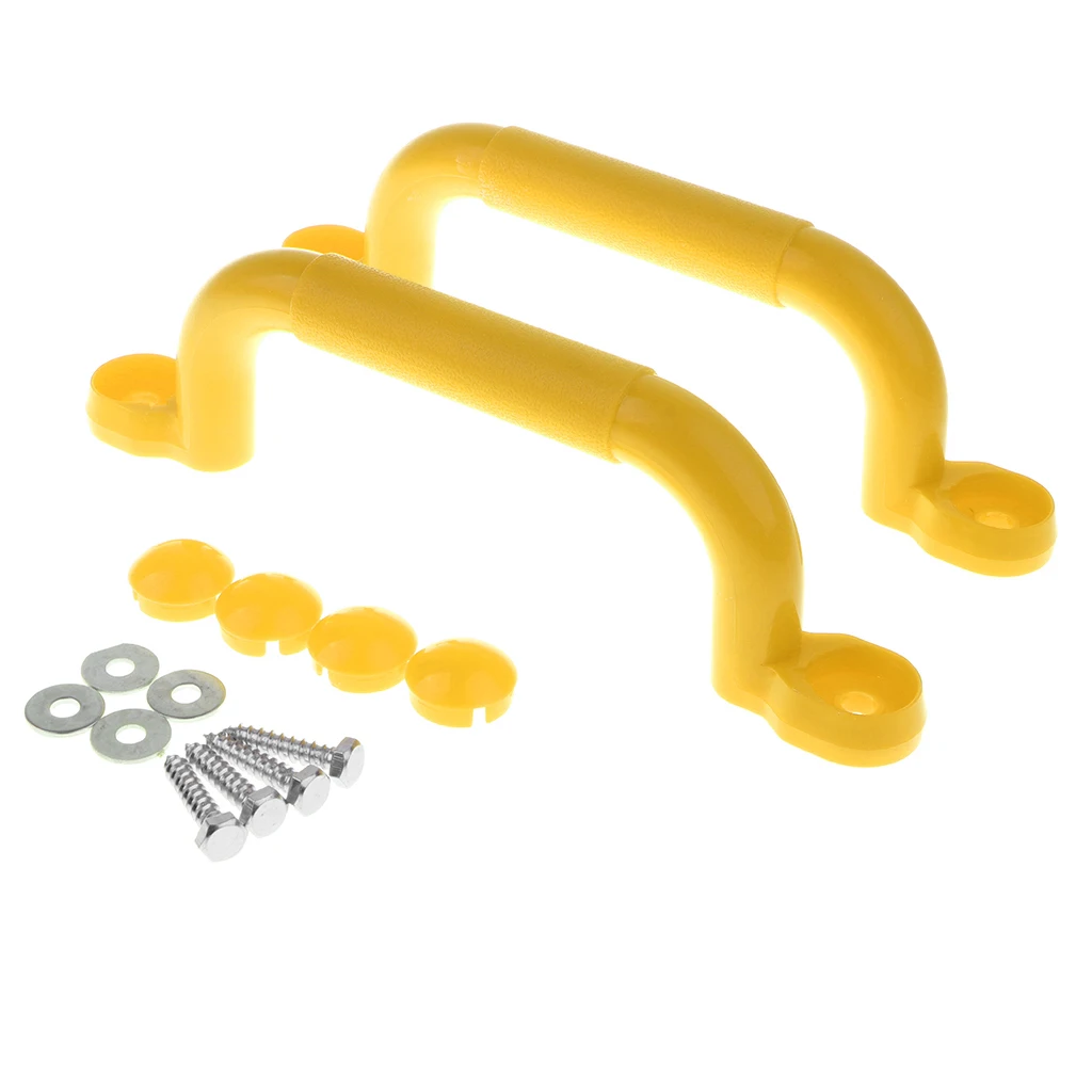 4 Pairs Safety Hand Grips for Climbing Frame Play House, with Mounting Hardware Kits Kids Swing Set Replacement