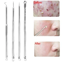 4 piece tool set acne remover blackhead acne needle blemish treatment facial skin care tools
