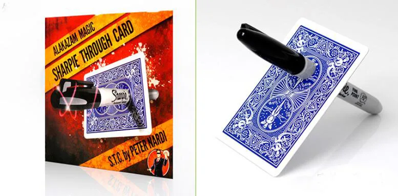 Sharpie через карту 2 0 (Мерцающая карта + Инструкция ручка) волшебные трюки сцена