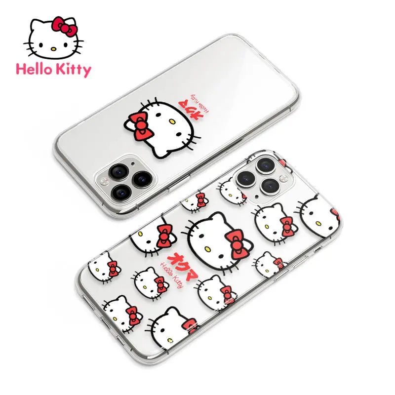 

Hello Kitty for IPhone 6S/7/8P/X/XR/XS/XSMAX/11/12Pro/12mini Girly Shell Simple and Cute Transparent Anti-fall Soft Shell